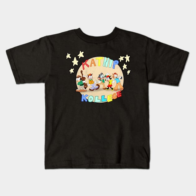 Katnip Kollege Dance Party Kids T-Shirt by GLFC